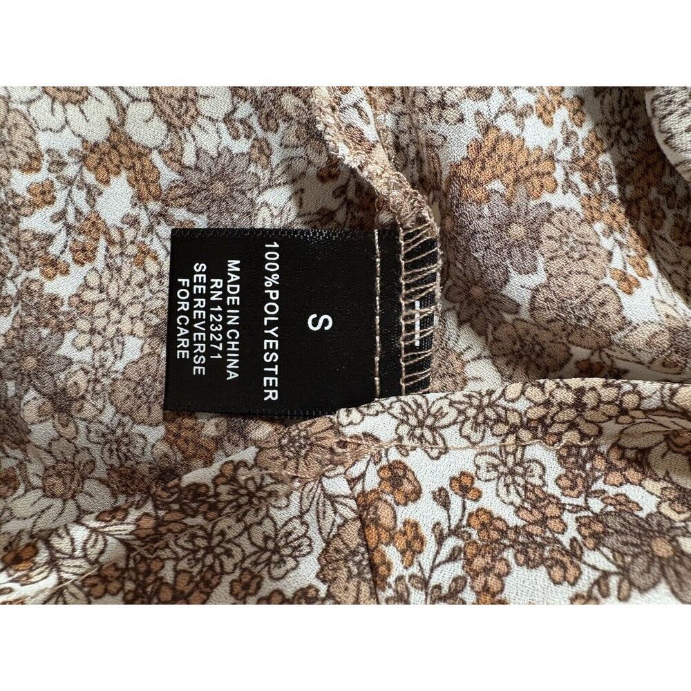 J For Justify Top Womens Size S Brown Floral Ruffled Babydoll Boho ASO Friends - Picture 8 of 12